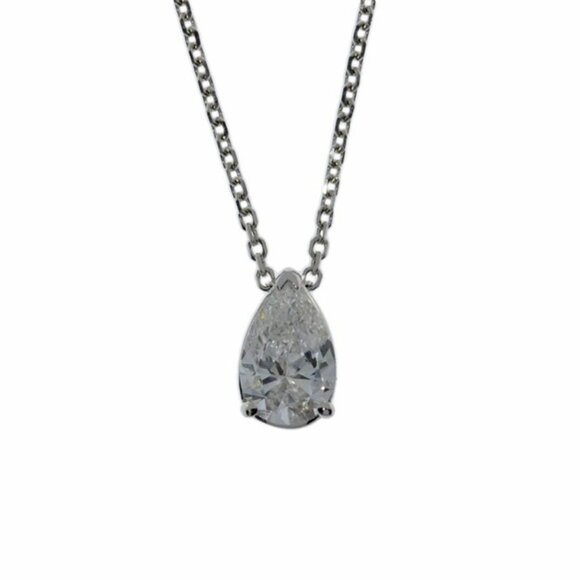 14Kt Gold 0.30 Ct Oval Lab Grown Diamond Solitaire Attached Diamond Pendant